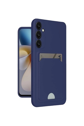 Mey İthalat Samsung Galaxy Uyumlu A55 5g Kılıf Kelvin Kartvizitli Silikon - Lacivert