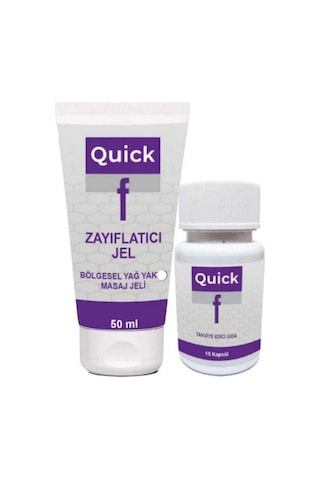 Quickf Bölgesel Yağ Yakımını Destekleyen Selülitinizin Yeni Sırrı Jel 50 Ml + Quickf 15'li Diyet Cap