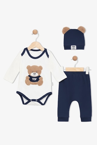 Polifoni Erkek Toy Bear 3 Parça Takım Mavi