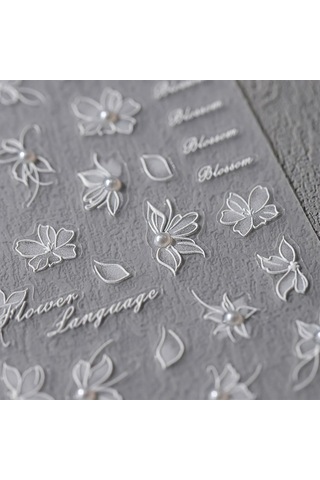 3d Kabartmalı Beyaz Çiçek Tırnak Sanatı Çıkartmaları Kendinden Yapışkanlı 5d Tırnak Aksesuarları Tırnak Sanatı Tasarım Dekorasyon Aksesuarları 1 Sayfa