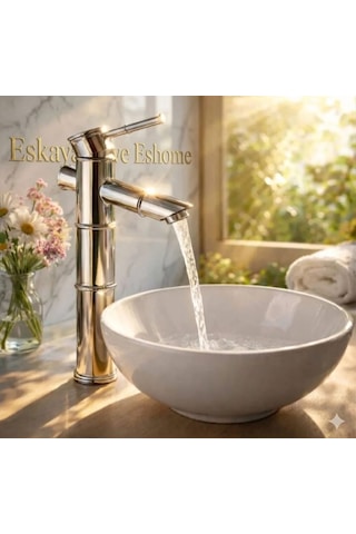 Eshome Krom Lavabo Bataryası Çanak Lavabo Uyumlu Pirinç Gövde Modern Lüks Banyo Musluğu
