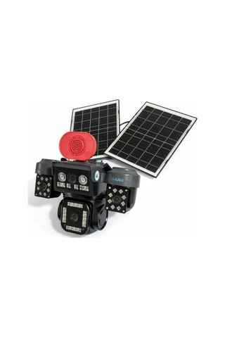 O-kam Ok-337 Premium 12mp 4 Kameralı 4g Çift Solar Panel Aov Güvenlik Kamerası