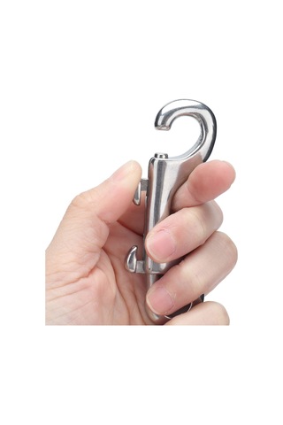 Vkemall 316 Paslanmaz Çelik Çift Uçlu Kanca - Hızlı Çıkartma Fonksiyonlu - Deniz, Pet Zinciri Ve Tesisat Aksesuarı 77mm