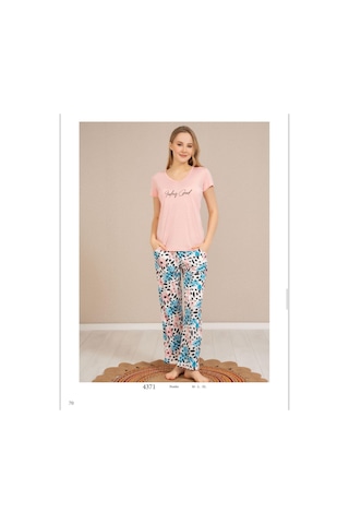 Baha Perfect Club Kadın Bisiklet Yaka Kısa Kol Pijama Takımı 4371 - 1 Adet Pembe