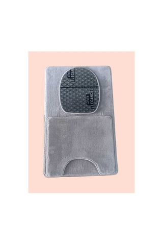 Aurora Brilliant Banyo Paspası 3lü Klozet Takımı Klozet Seti Pufyy Kalın Ürün 60x100 / 50x54 / 34x47 Kaymaz Taban Gri