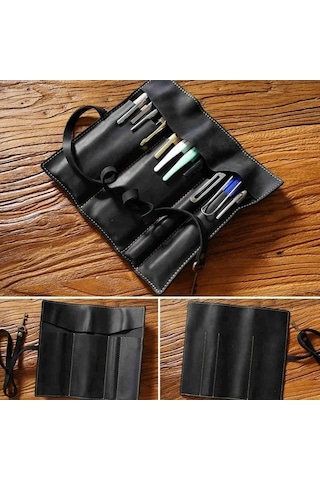 Willowhaven Retro Hakiki Deri Kalem Perde Kalem Kutusu Kravat İpi Anahtarlı Crazy Horse Kahve Kapaklı Ve Rahat Diğer