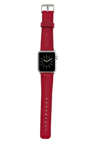 Apple Uyumlu Watch Deri Kordon 42-44-45mm Erc2 Kırmızı
