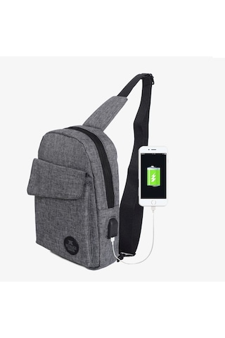 My Valice Smart Bag Usb'Li Çapraz Göğüs Çantası 1505 Gri