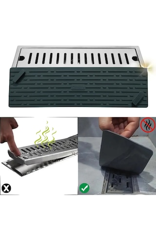 Tineke Siyah Renk Uzun Model Kötü Koku Önleyici Silikon Mat Banyo Mutfak Lavabo Balkon Gider Tıpası Kapağı