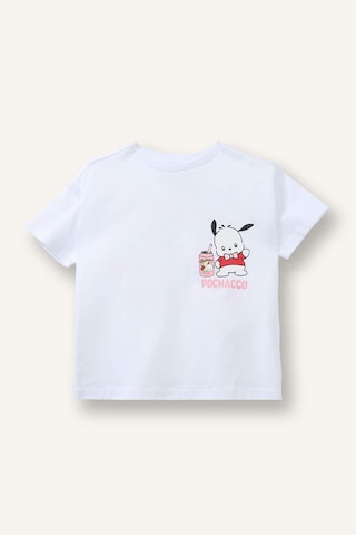 Defacto Pochacco Penye Kısa Kollu Tişört Kız Bebek H4861a526smwt34 Beyaz-wt34