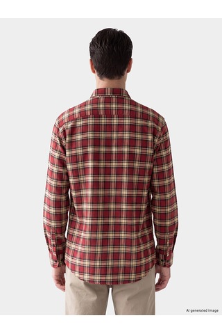 Lcw Eco Kırmızı Regular Fit Ekose Erkek Gömlek Ceket