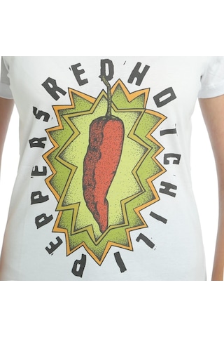 Bant Giyim - Red Hot Chili Peppers Beyaz Kadın T-Shirt Tişört