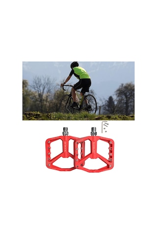 Dolıty Dağ Bisikleti Pedalları Mtb Bisiklet Düz Kırmızı