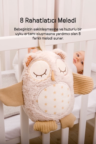Cloud-b Melodili Peluş Baykuş Uyku Arkadaşı 16,5x36,8x22,9 Cm