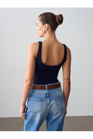 Dilvin 21053 Askılı Bodysuit-k.lacivert