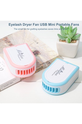 Geeksen Usb Şarjlı Mini Kirpik Kurutma Fanı - Taşınabilir El Tipi Soğutucu Ve Aynalı