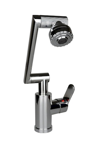 Ahtapot Plus Lavabo Bataryası 1080 Derece Dönebilen Komple Mutfak Batarya Gümüş
