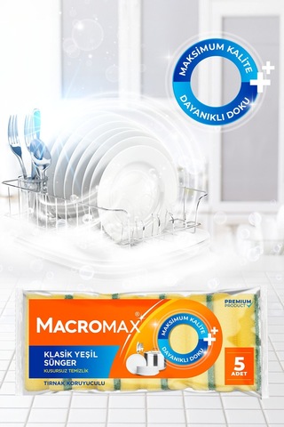 Klasik Yeşil Oluklu Sünger 10'lu Paket