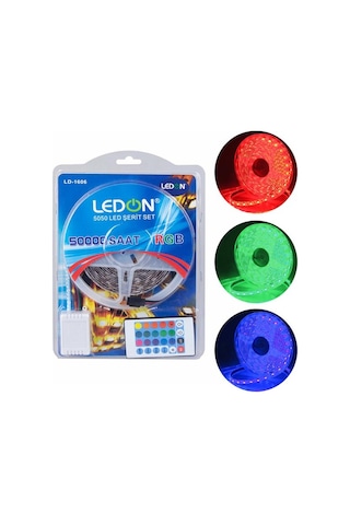 Ledon Ld-1606 Su Geçirmez 5 Metre Rgb Şerit Led Animasyon Devreli