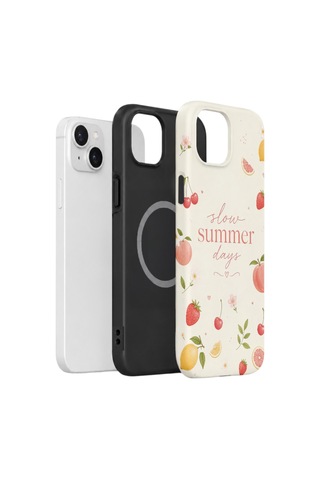 Apple iPhone Uyumlu 15 Vorian Çift Katmanlı Magsafe Kılıf Slow Summer Days