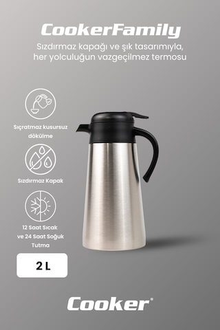 Cooker Family 2 Litre Paslanmaz Çelik Termos Ckr2112 Diğer