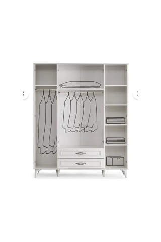 Bera Beyaz 4 Kapılı Tuğçe Dolap