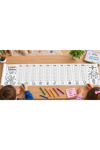 Haydi Dekor Eğlenceli Çarpım Tablosu Eğitim Rulosu 30 Cm X 4 Metre 1 Den 10 A Çarpma Işlemleri Ilkokul Matematik Öğrenme Ve Eğlenme Rulosu 1 Adet