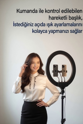Döküm Ayaklı Profesyonel Kuaför Makyaj Çekimleri 21inç 560 Led Kumandalı Ring Lıght