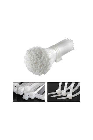 Plastik Kablo Bağı Cırt Kelepçe 3.6x250mm Şeffaf 25 Adet-al4484