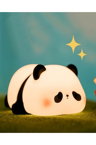 Silikon Panda Gece Lambası Sarı Işık