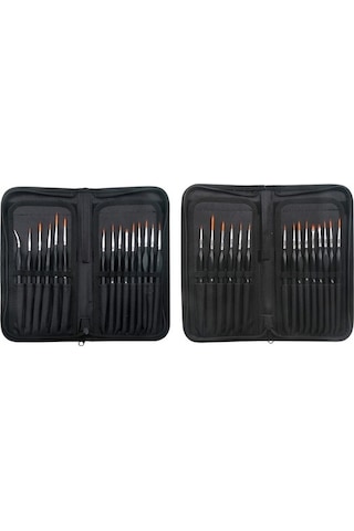 Willowhaven 15 Adet Kanca Hattı Kalem Fırça Seti, Naylon Yün, Alüminyum Bağlantı, Boyama Fırça, Suluboya/kretona