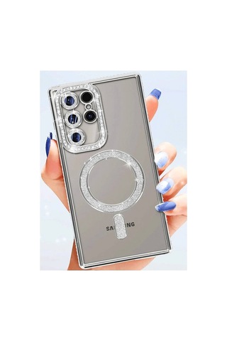 Samsung Uyumlu Galaxy S25 Ultra Kılıf Joke Simli Magneticsafe Kılıf - Gold Evimdeyokyok