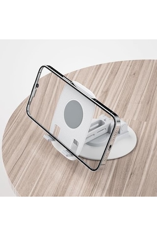 Profesyonel Telefon Tutucu A+ Kalite 360 Derece Ayalarlanabilir Ultra İnce Gerçek Tok Alüminyum Gövde Telefon Tutucu Masaüstü Telefon Stand F17s Siyah Siyah