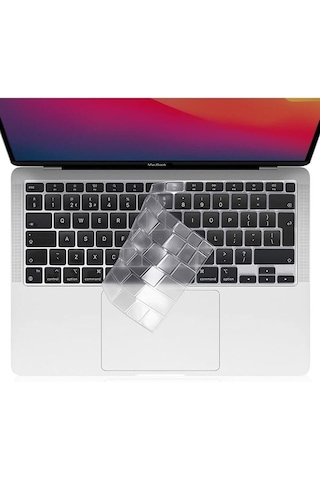 Apple Uyumlu MacBook Pro 13 Inc 2020/2022 M1/m2 A2338 Türkçe Q Klavye Slim Silikon Klavye Koruyucu Kılıf Çok Renkli