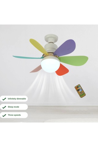 Ranyeek 40w Sarı E27 Tavan Fanlı Lambası - 3 Renk Aydınlatma, Süre Belirleme, Uzaktan Kumanda İle Ev Odaları İçin