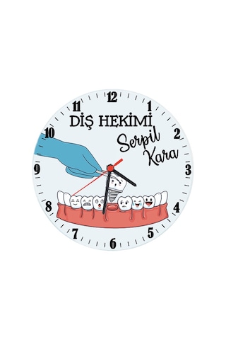 Diş Hekimine Hediye Cam Duvar Saati Diş Hekimine Hediye Cam Duvar Saati