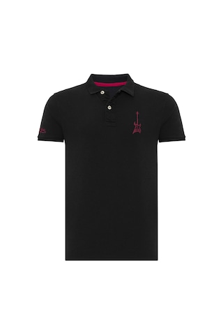 Routefield Punk Erkek Polo Tişört Siyah