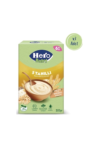 Hero Baby 5 Tahıllı Sütsüz 200g X3