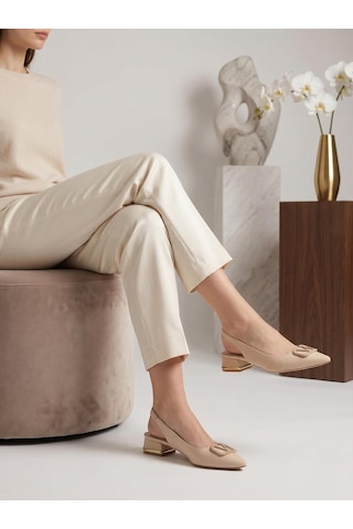 Nesilshoes Nesil Shoes Ceylan 801 Ten Saten Tokalı Kadın Sandalet