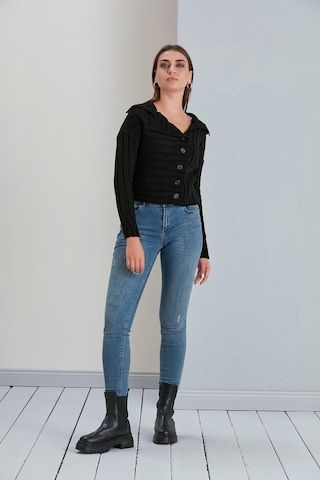 Sortie Collection Kısa Boy Hırka Siyah - Siyah