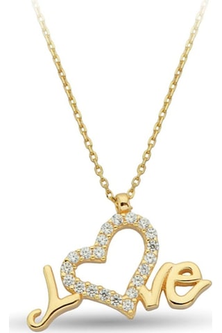 Çgk Çiğdem Gürel Kuyumculuk Love Altın Kolye Zk0183 Sarı
