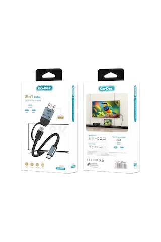 Go Des Gd-hm825 8k Görüntü Kalitesi 2in1 Type-c To Hdmı Adaptör 2m Gri