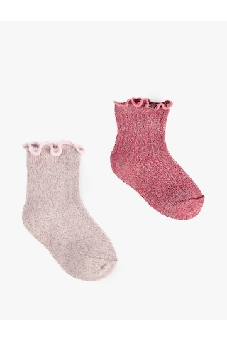 Koton Fırfırlı 2 Li Soket Çorap Seti Pembe 7wmg80044aa Gül