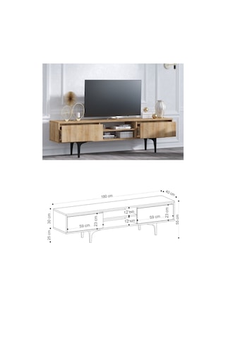 Decormet Artemis Tv Sehpası Safir Meşe Diğer