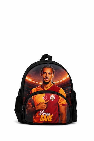 Galatasaray Lisanslı Leroy Sane Baskılı Anaokulu Çantası - Kreş Ve Okul Öncesi Sırt Çantası Sarı - Kırmızı - Siyah