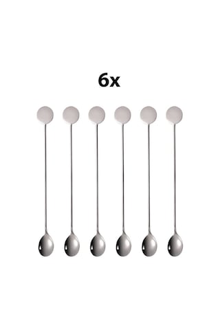 6 Adet 304 Çelik 21 Cm Kokteyl Kahve Latte Karıştırma Barmen Kaşığı Cin764by-6
