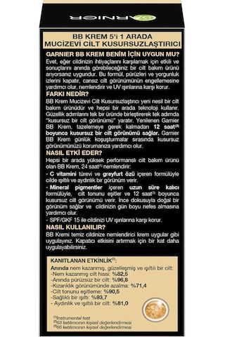 Garnier Skin Naturals BB Krem Açık Ton