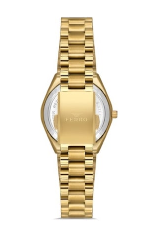 Ferro Quartz Çelik Altın Rengi 30 Mm Kadın Kol Saati