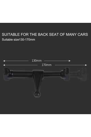 Ranyeek Araba Arka Koltuk Telefon/tablet Tutucu, Abs+alüminyum Alaşımlı, 4"-10.5" Ekran Uyumlu, Siyah