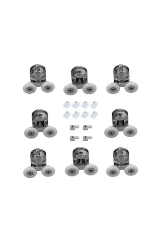 Duşakabin Tekerleği Rulman Metal Gövdeli 8 Li Set Teker Çapı 22 M Krom